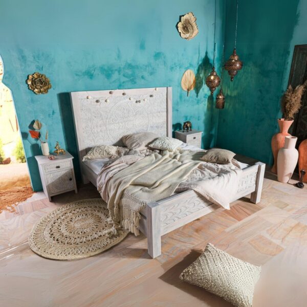 Furnliv Persia Solid Wood Carved Bed - Image 2