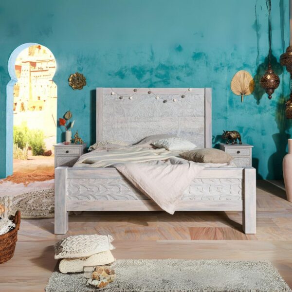 Furnliv Persia Solid Wood Carved Bed - Image 3
