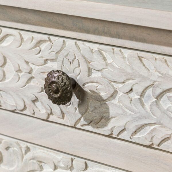 Furnliv Persia Solid Wood Carved Bedside (Left Opening) - Image 8