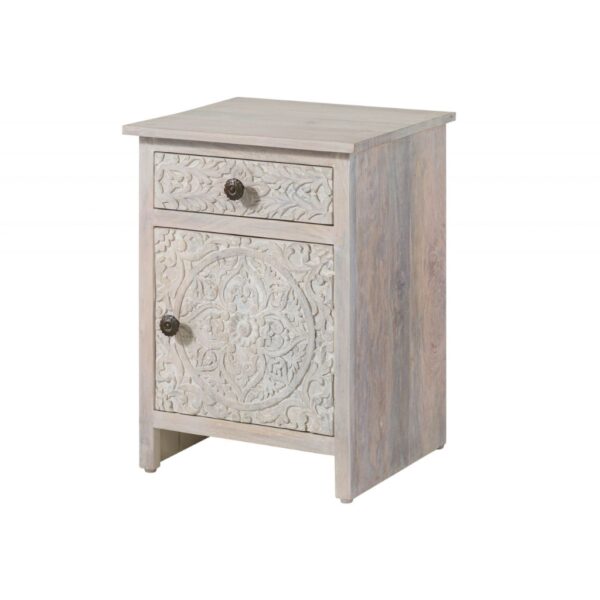 Furnliv Persia Solid Wood Carved Bedside (Left Opening) - Image 9