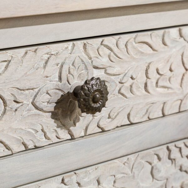 Furnliv Persia Solid Wood Carved Bedside (Right Opening) - Image 6