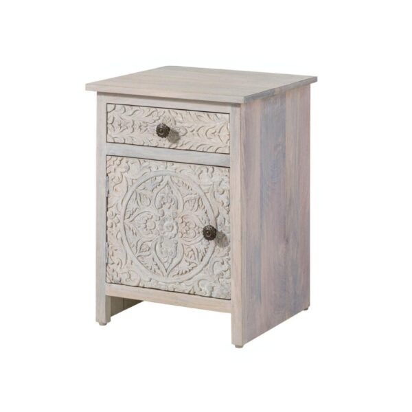 Furnliv Persia Solid Wood Carved Bedside (Right Opening) - Image 9