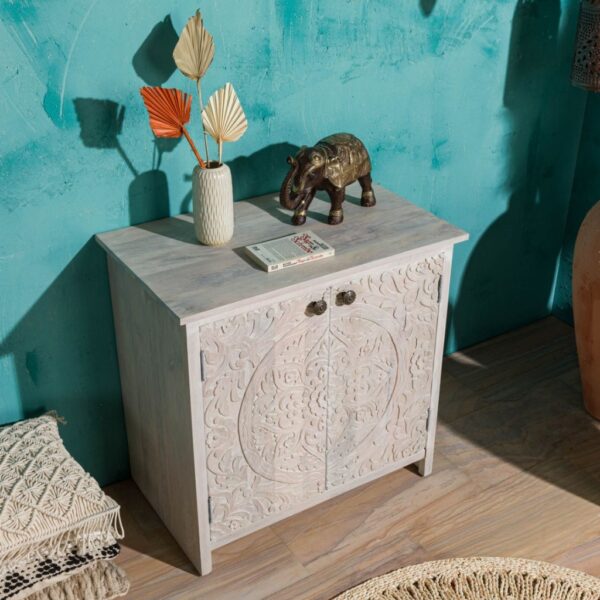 Furnliv Persia Solid Wood Carved Two Door Cabinet - Image 2