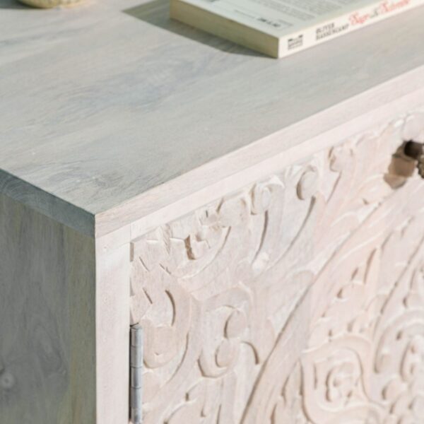 Furnliv Persia Solid Wood Carved Two Door Cabinet - Image 7