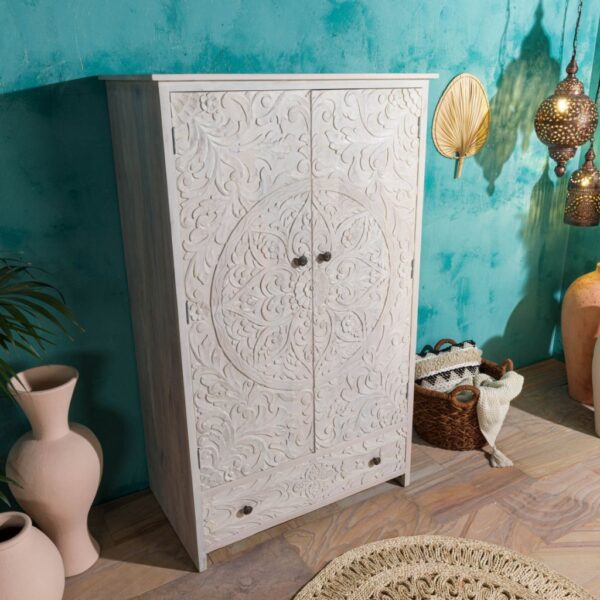 Furnliv Persia Solid Wood Carved Wardrobe - Image 2