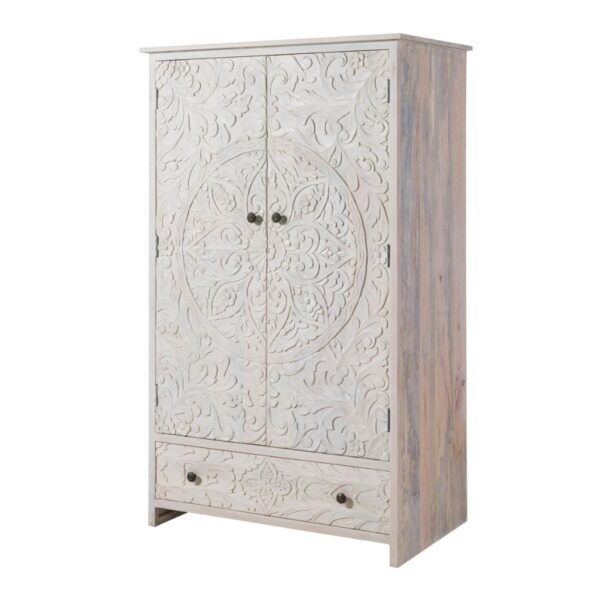 Furnliv Persia Solid Wood Carved Wardrobe - Image 8