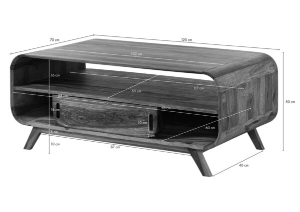 Furnliv Corbett Sheesham Wood Coffee Table #10 - Image 7