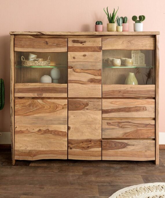 Furnliv Ranthambhor Sheesham Wood Display Cabinet