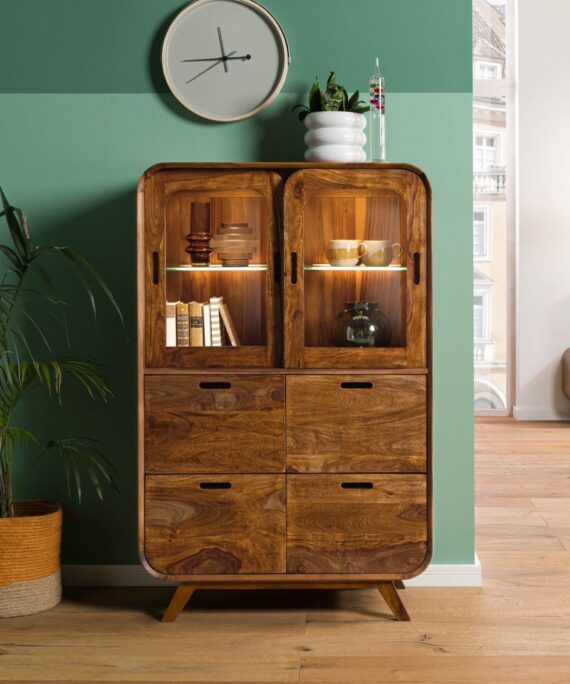 Furnliv Corbett Sheesham Wood High Cabinet #30