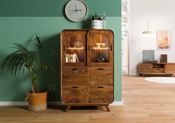 Furnliv Corbett Sheesham Wood High Cabinet #30