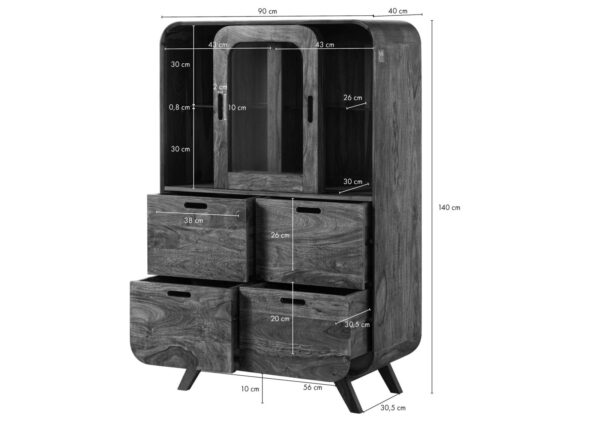 Furnliv Corbett Sheesham Wood Highboard #8 - Image 3