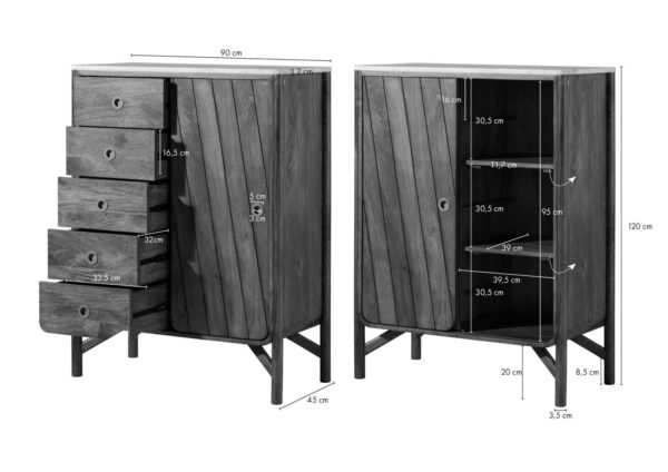 Furnliv Darien Mango Wood Chest Of Drawers #22 - Image 8