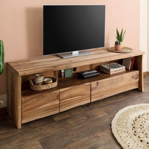 Furnliv Ranthambhor Sheesham Wood Three Drawers TV Unit - Image 3