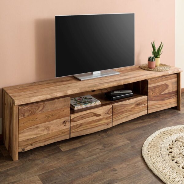Furnliv Ranthambhor Sheesham Wood Two Door Two Drawer TV Unit Large - Image 2
