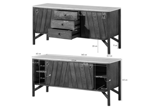 Furnliv Darien Mango Wood Sideboard #12 - Image 9