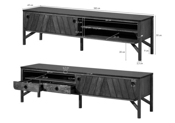 Furnliv Darien Mango Wood TV Unit #27 - Image 8