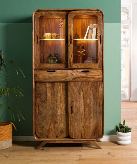 Furnliv Corbett Sheesham Wood Display Cabinet #24