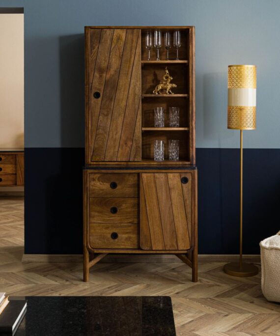 Furnliv Darien Mango Wood Display Cabinet #05