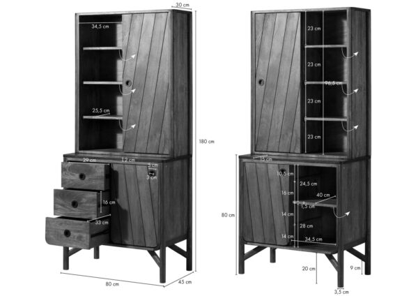 Furnliv Darien Mango Wood Display Cabinet #05 - Image 7
