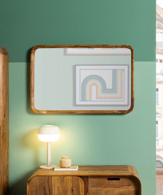 Furnliv Corbett Sheesham Wood Wall Mirror #2