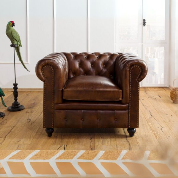 Furnliv Classic Chesterfield Armchair