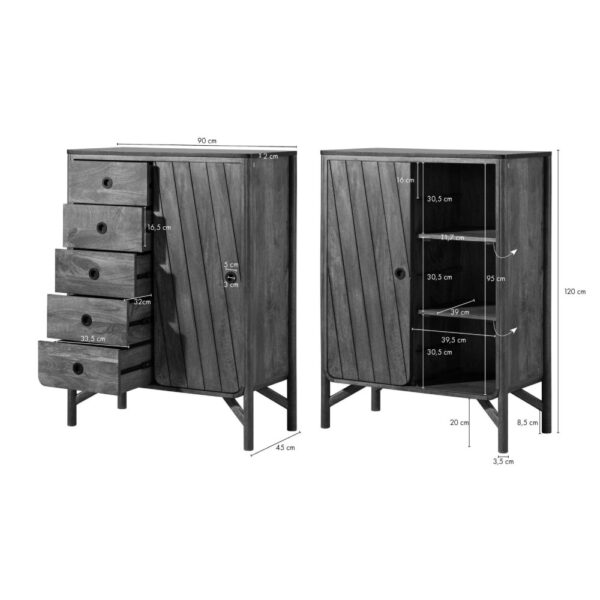 Furnliv Darien Mango Chest Of Drawers