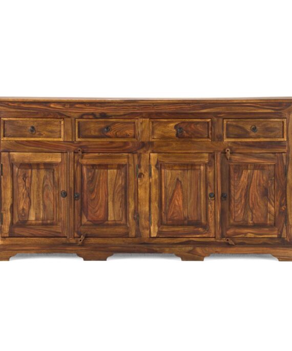 Furnliv Rustic Solid Sheesham Wood 4 Doors Sideboard #04