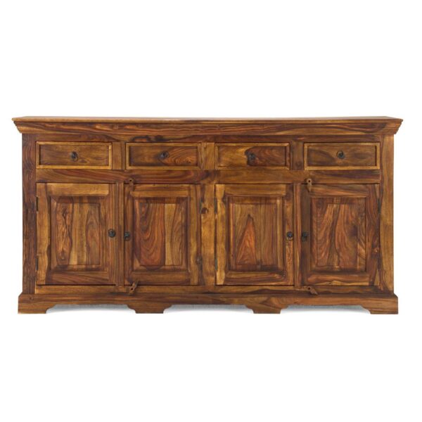 Furnliv Rustic Solid Sheesham Wood 4 Doors Sideboard #04