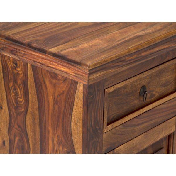 Furnliv Rustic Solid Sheesham Wood 4 Doors Sideboard #04 - Image 5