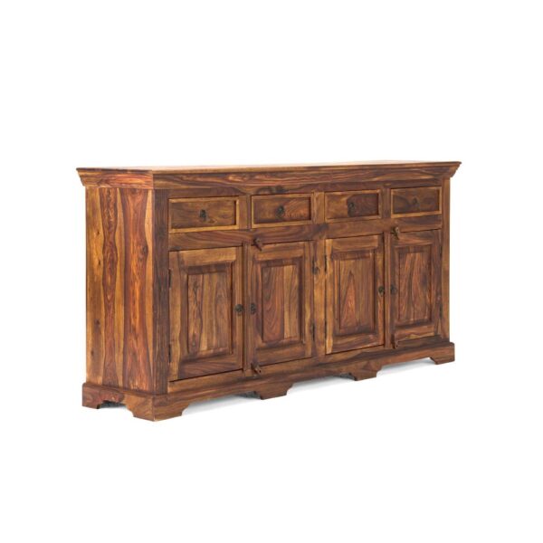 Furnliv Rustic Solid Sheesham Wood 4 Doors Sideboard #04 - Image 7