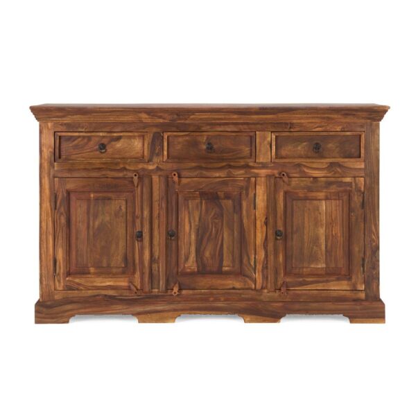 Furnliv Rustic Solid Sheesham Wood Sideboard #03