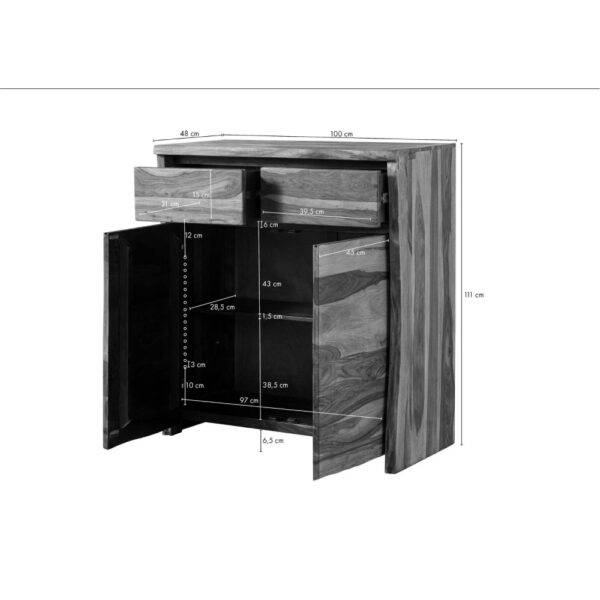 Furnliv Ranthambhor Sheesham Wood High Cabinet - Image 8
