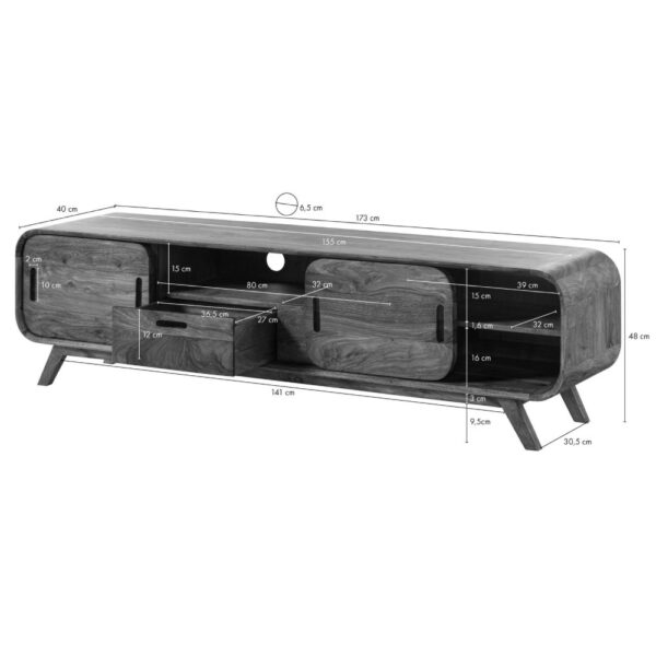 Furnliv Corbett Sheesham Wood TV Unit #7 - Image 8