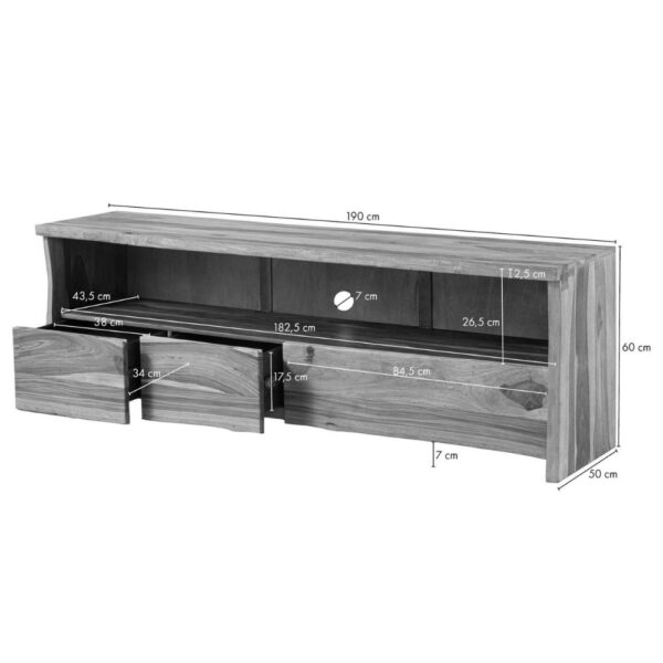 Furnliv Ranthambhor Sheesham Wood Three Drawers TV Unit - Image 8