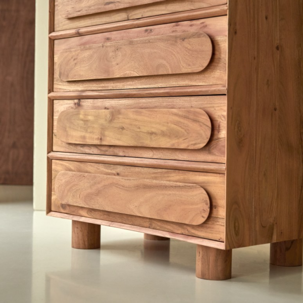 Furnliv Cisco Solid Acacia Wood Chest Of Drawer #01 - Image 5