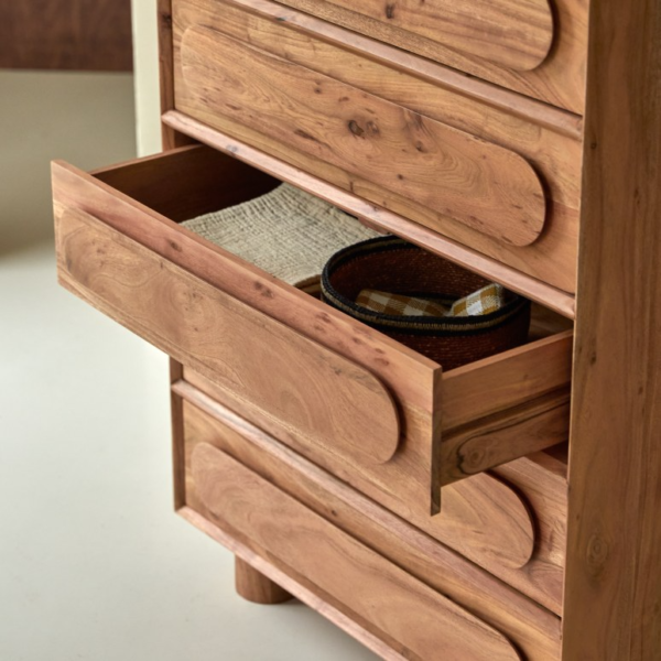 Furnliv Cisco Solid Acacia Wood Chest Of Drawer #01 - Image 7