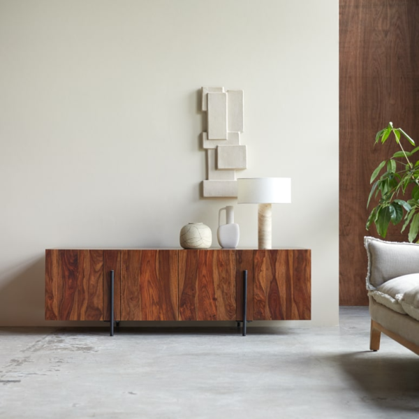 Furnliv Tolka Solid Sheesham Wood Low Sideboard #03