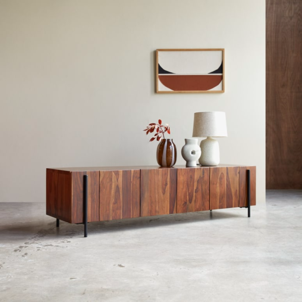 Furnliv Tolka Solid Sheesham Wood Low TV Unit #2 - Image 4