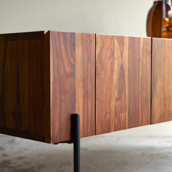 Furnliv Tolka Solid Sheesham Wood Tall Tv Unit #01 - Image 2