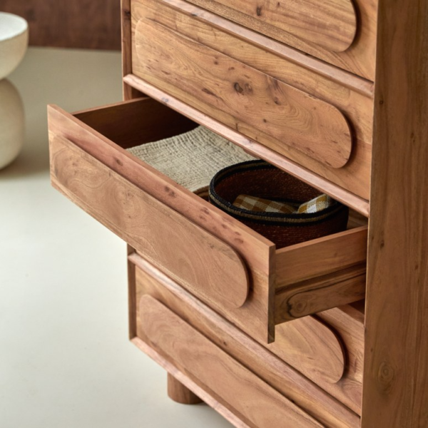 Furnliv Cisco Solid Acacia Wood Chest Of Drawer #01 - Image 2
