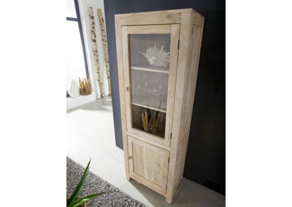 Furnliv Fade White Solid Acacia Wood Display Cabinet #09 - Image 3