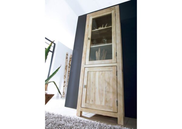 Furnliv Fade White Solid Acacia Wood Display Cabinet #09 - Image 4
