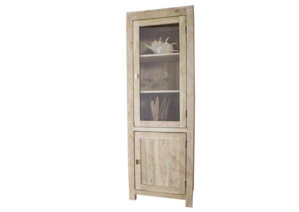 Furnliv Fade White Solid Acacia Wood Display Cabinet #09 - Image 5