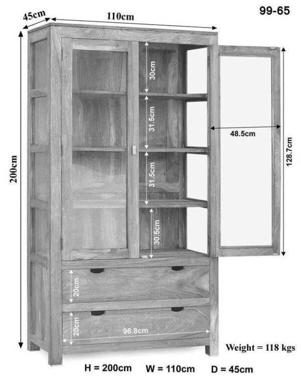 Furnliv Acacia Display cabinet