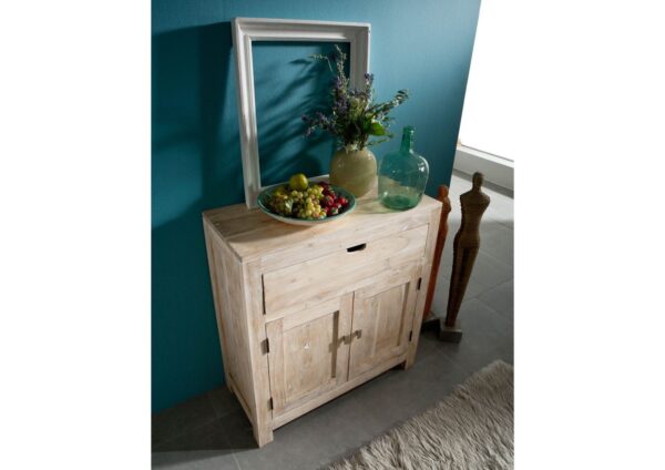 Furnliv Fade White Solid Acacia Wood Two Door Cabinet #08 - Image 3