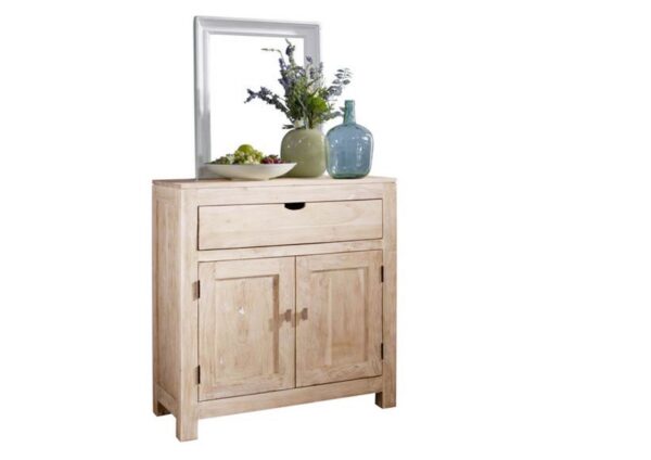 Furnliv Fade White Solid Acacia Wood Two Door Cabinet #08 - Image 5