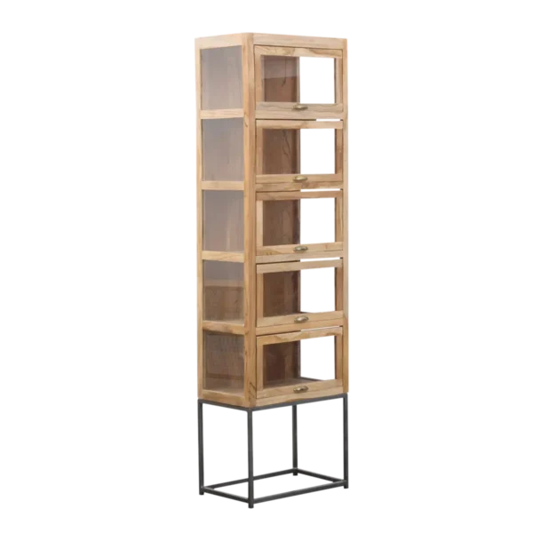 Furnliv Albert Acacia Wood And Metal Display Cabinet #02 - Image 2