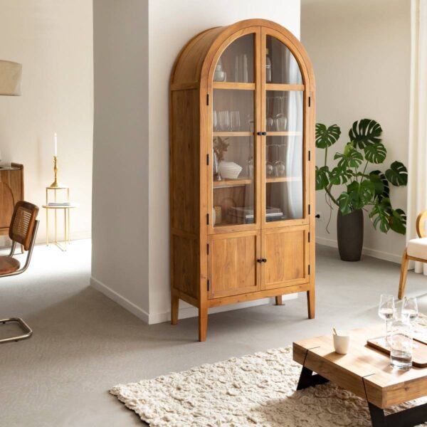 Furnliv Acacia Wood Display Cabinet