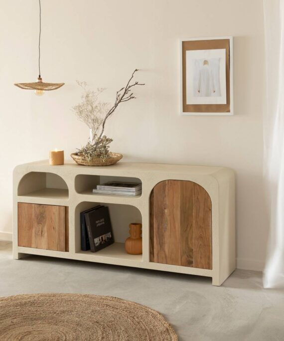 Furnliv Fade Natural Solid Wood Sideboard #02