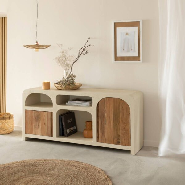 Furnliv Fade Natural Solid Wood Sideboard #02